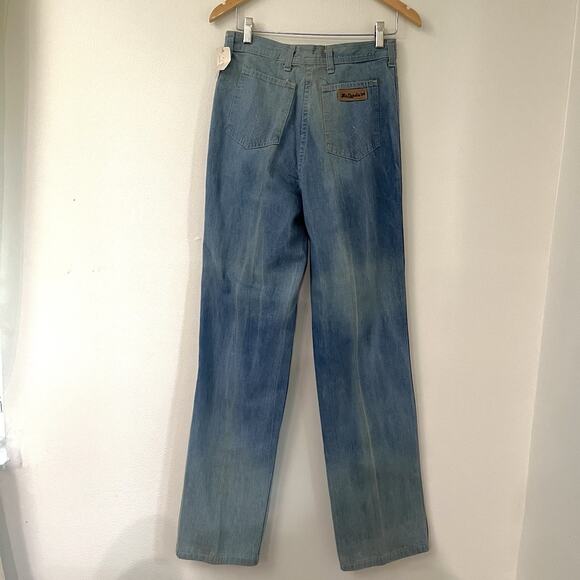 Vtg Deadstock 1970s Retro High Waist Wide Leg Jeans Women’s Size 12 - Picture 9 of 11